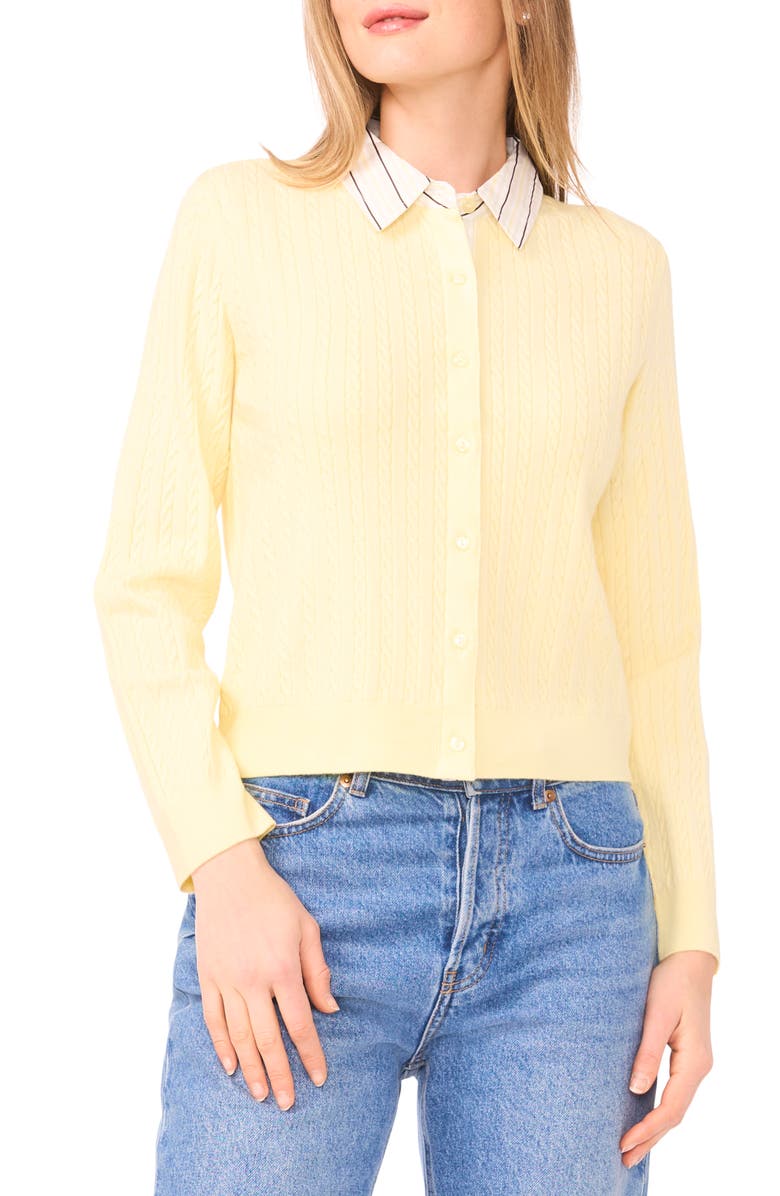 Halogen® Stripe Collar Twofer Cardigan