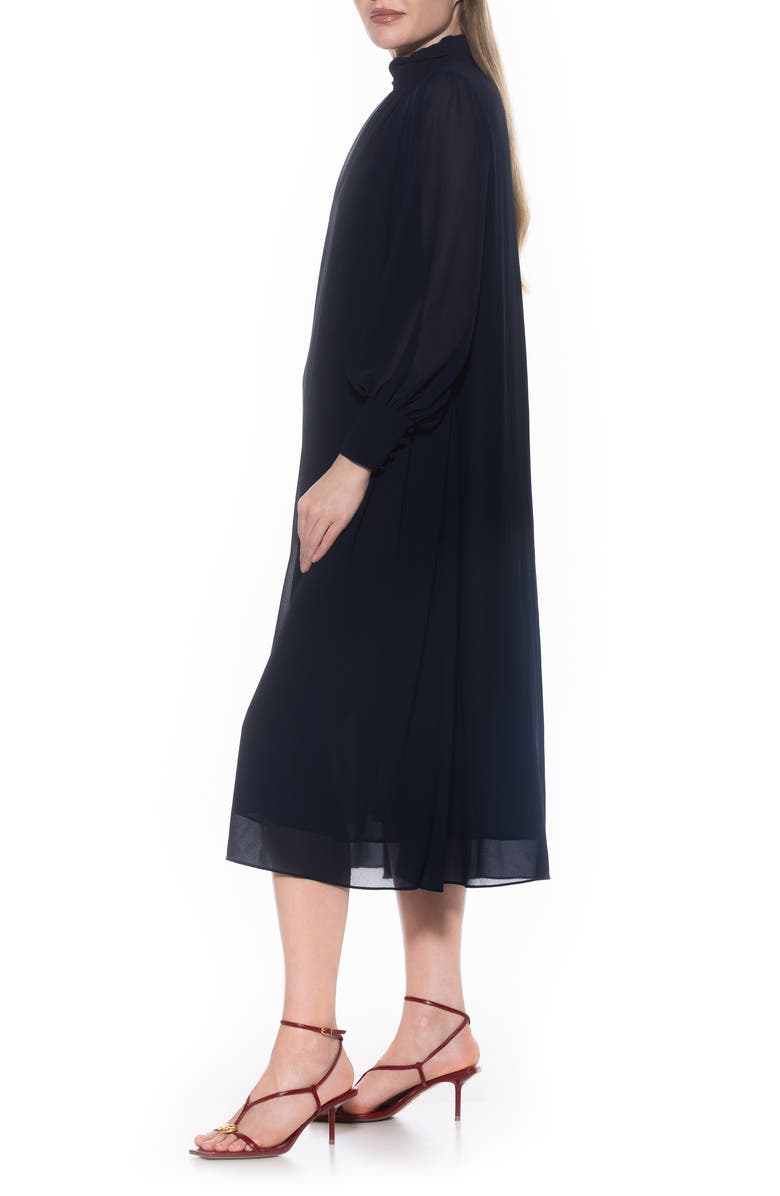 Alexia Admor Kehlani Long Sleeve Chiffon Midi Dress