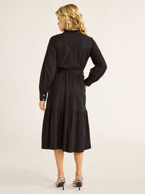 thumbnail image 3 of Free Assembly Women’s and Women's Plus Cotton Ruffle Midi Dress with Long Sleeves, Sizes XS-4X, 3 of 5