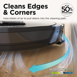 Shark Matrix Plus 2in1 Robot Vacuum & Mop with Sonic Mopping, Matrix Clean, Home Mapping, HEPA Bagless Self Empty Base, CleanEdge, for Pet Hair, WiFi, Black/Brass, AV2620WA