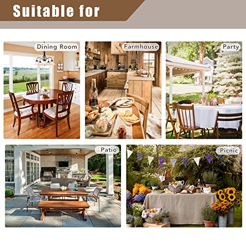 Fitable Nature Faux Linen Tablecloths Rectangle 60 x 84 Inch - 2 Pack Neutral Table Clothes for 4-6 Foot Tables, Wrinkle-Proof Faux Burlap Table Cover for Dining, Farmhouse, Outdoor Picnic, Camping