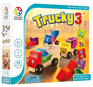 SmartGames Trucky 3 Wooden Skill-Building Puzzle Game Moving Trucks for Ages 3+