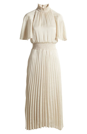 Julia Jordan Flutter Sleeve Pleated Midi Dress