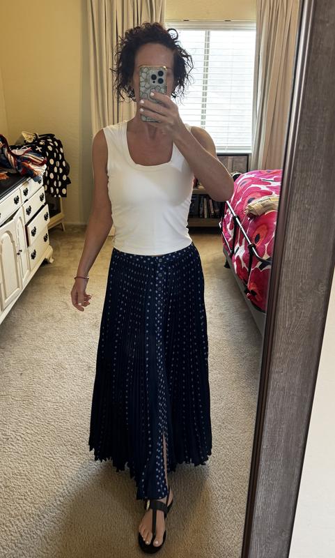 Anthropologie Maeve Pleated Button-Front Maxi Skirt