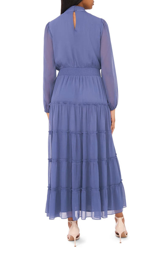 Halogen® Long Sleeve Tiered Chiffon Maxi Dress