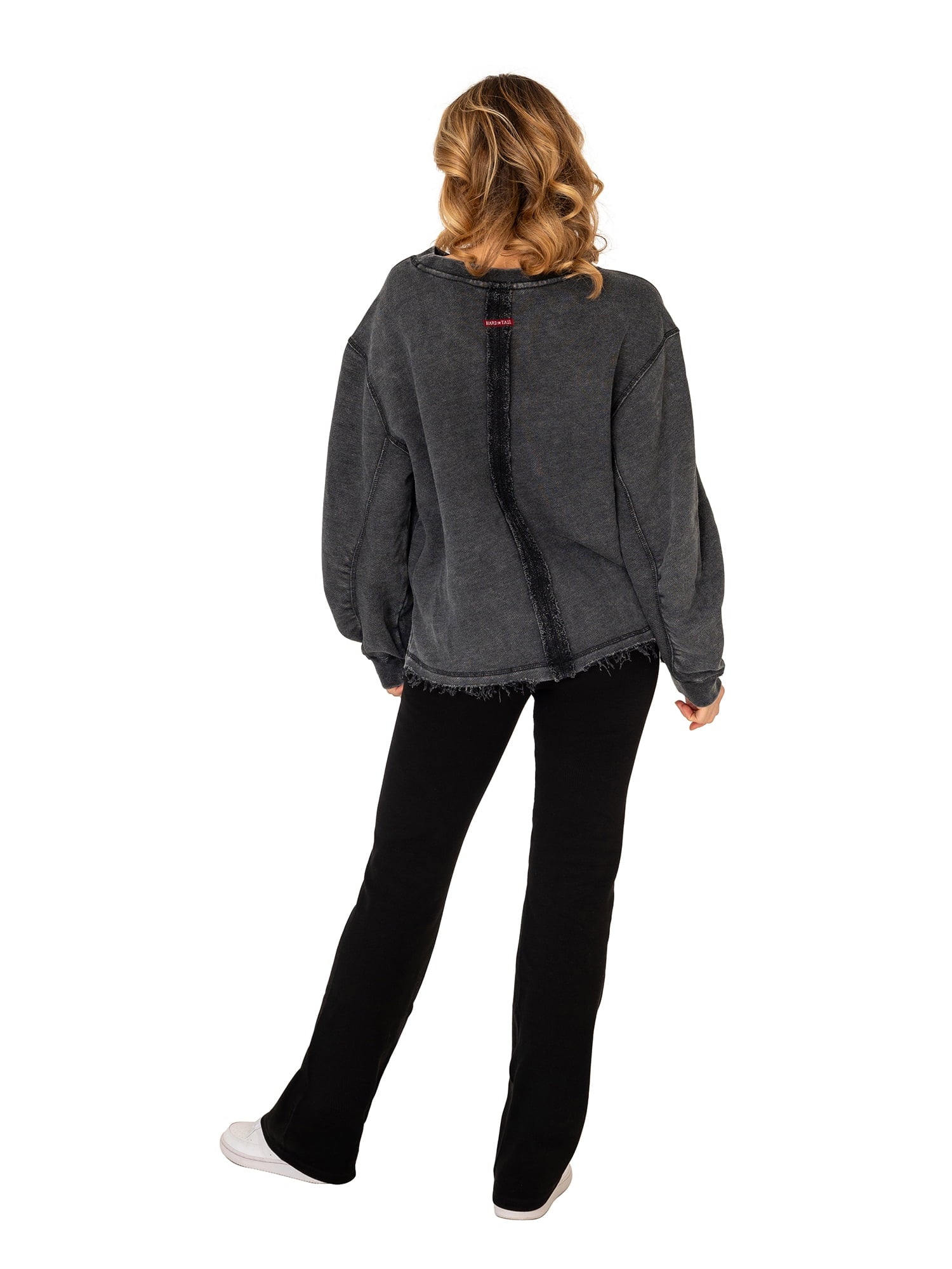 thumbnail image 2 of Hard Tail Women's Crew Neck Acid Wash French Terry Pullover, Sizes S-XL, 2 of 2