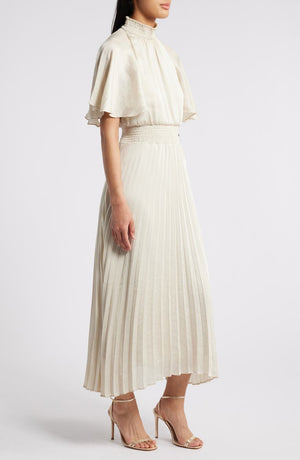 Julia Jordan Flutter Sleeve Pleated Midi Dress