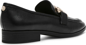 Anne Klein Halle Buckle Loafer, Alternate, color, Black Smooth