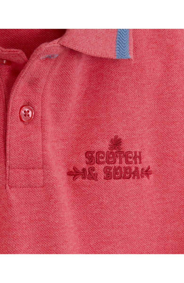Scotch & Soda Kids' Heathered Cotton Piqué Polo