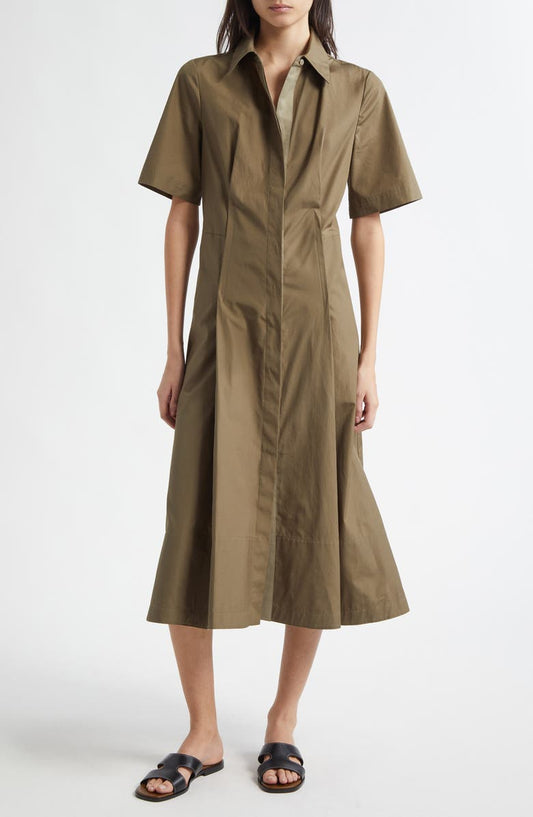 Vince Canvas Tape Flare Shirtdress