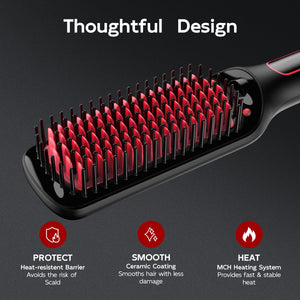 thumbnail image 4 of SKIMI Hair Straightener Brush, Ionic Hair Straightening Brush with LED Display Screen, Plastic, 4 of 10