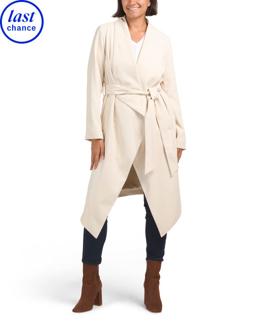 main image of Envelope Collar Drapey Wrap Coat