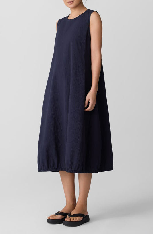 Eileen Fisher Sleeveless Stretch Organic Cotton Midi Lantern Dress