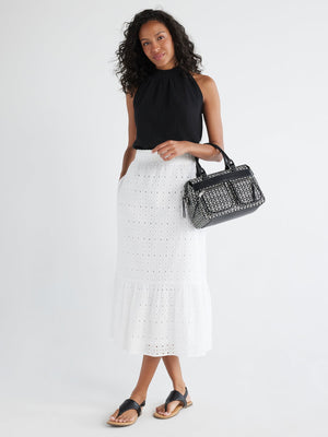 Time and Tru Women's Cotton Eyelet Midi Skirt, Sizes XS-XXXL - image 2 of 6