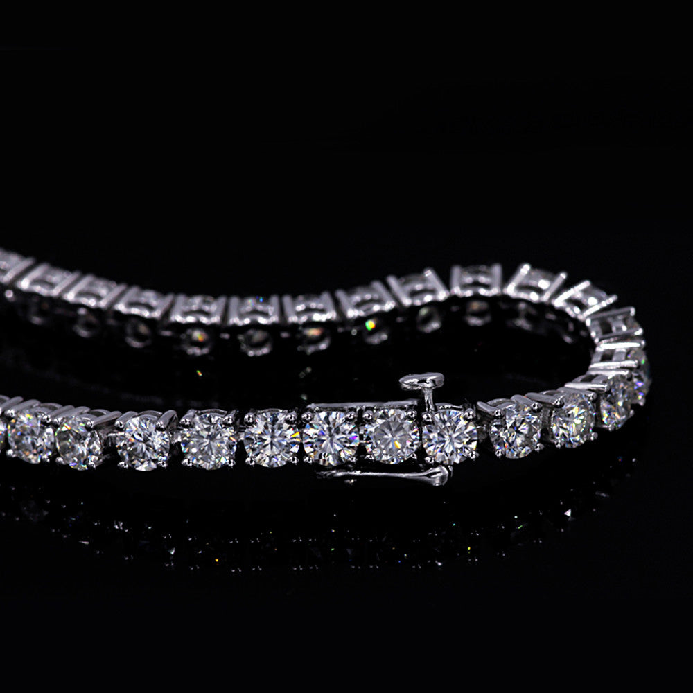 Walmart 4MM 12Ct Round Cut Lab Created Diamond Women's Gift Tennis Bracelet For Women's 14K White Gold Plated Sillver 7"