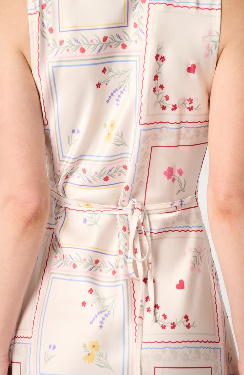 WeWoreWhat Boat Neck Satin Slip Dress