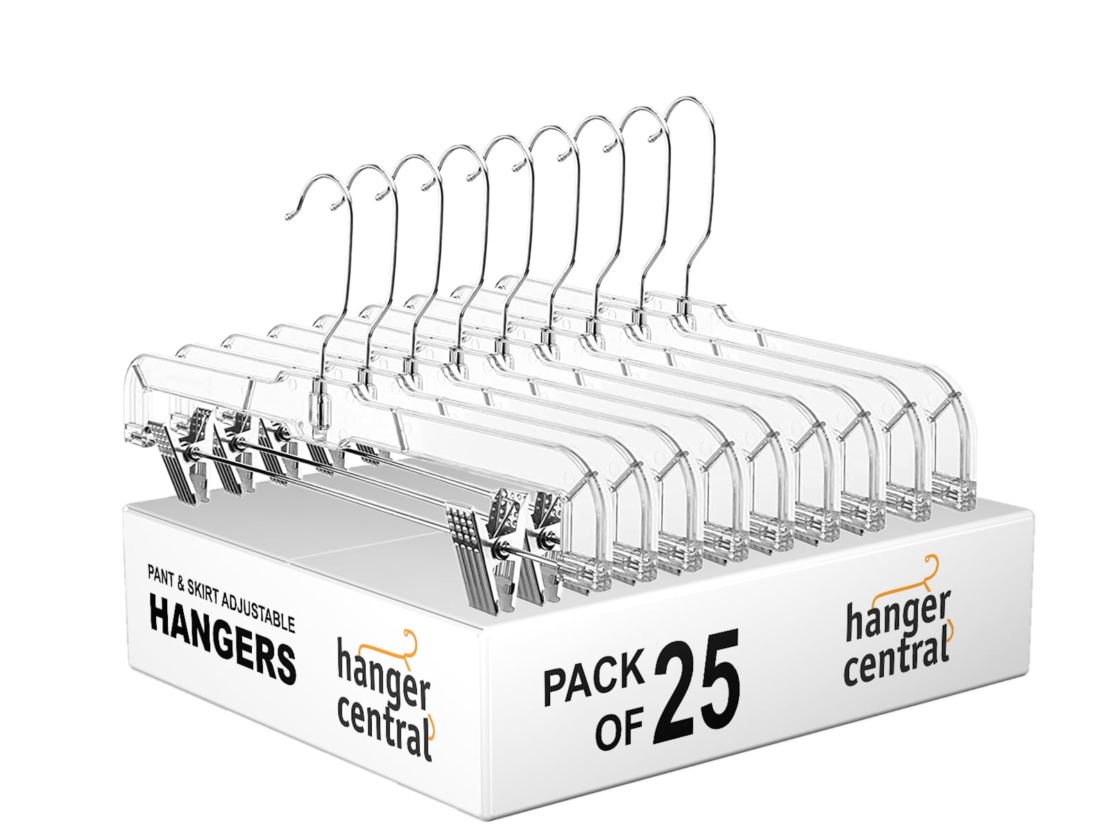 thumbnail image 2 of Hanger Central Heavy Duty Clear Plastic Clothes Hangers, 14 Inch, 25 Pack, 2 of 14