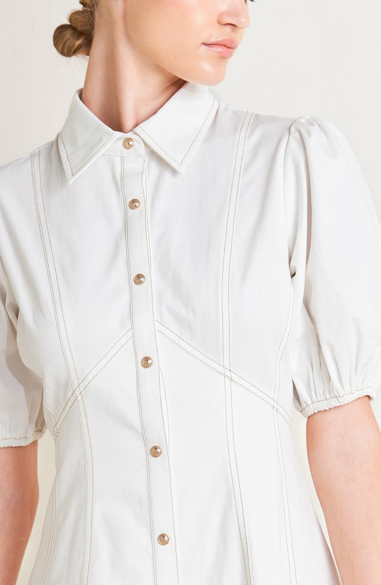 FREEMARKET Solid Cotton Midi Dress