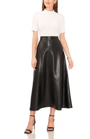 Vince Camuto Faux Leather A-Line Skirt