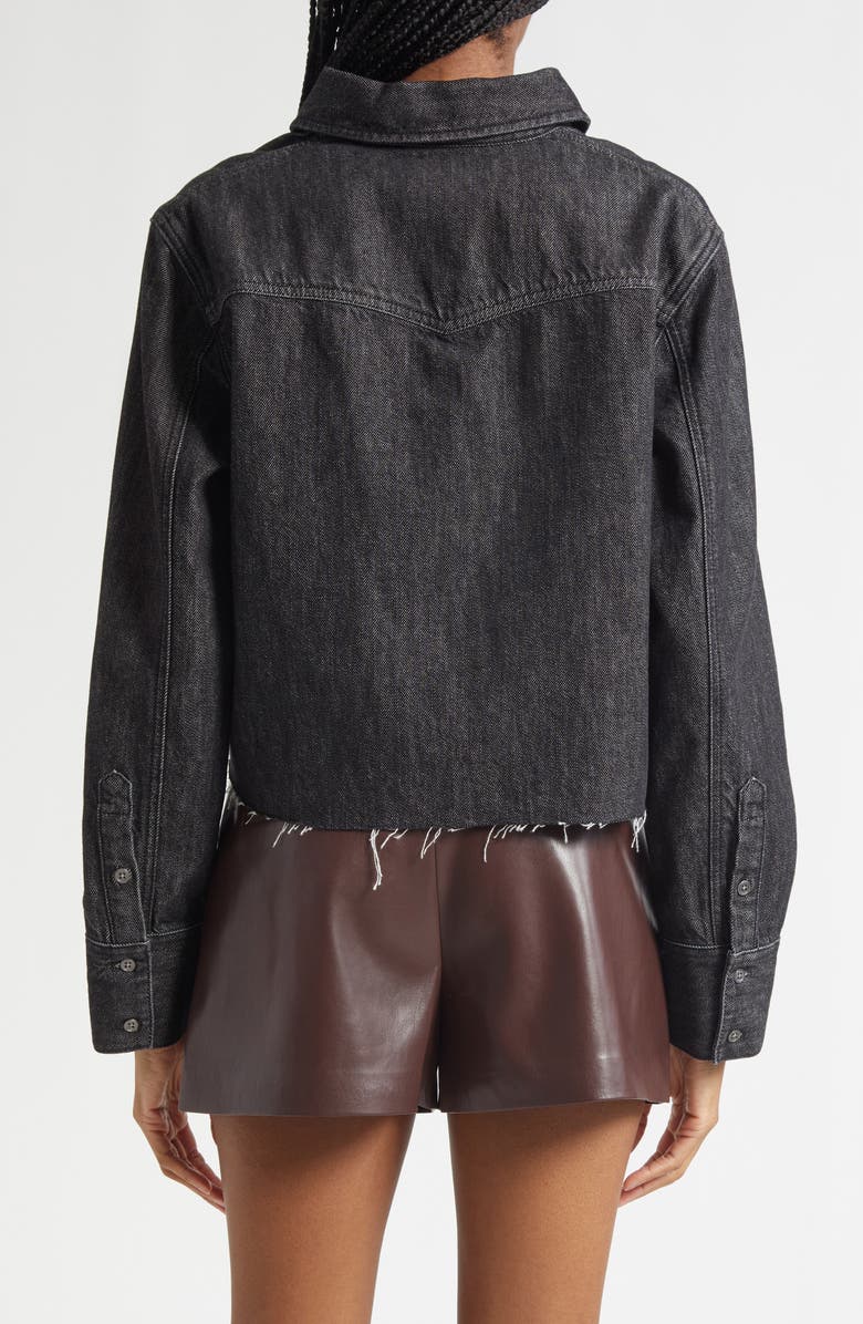 Alice + Olivia Raw Hem Denim Button-Up Shirt