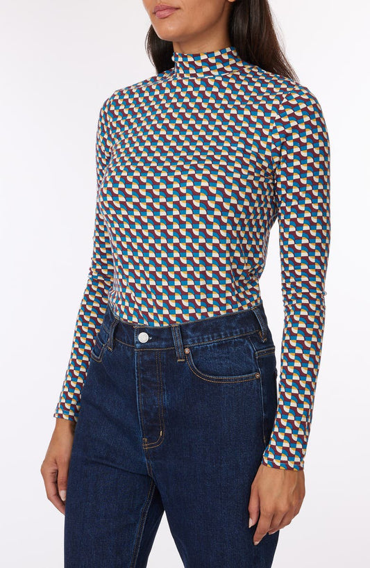 Scotch & Soda Long Sleeve Mock Neck Top