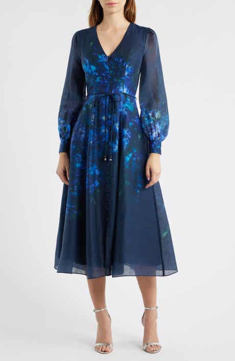 Courtney Placed Floral Long Sleeve Dress