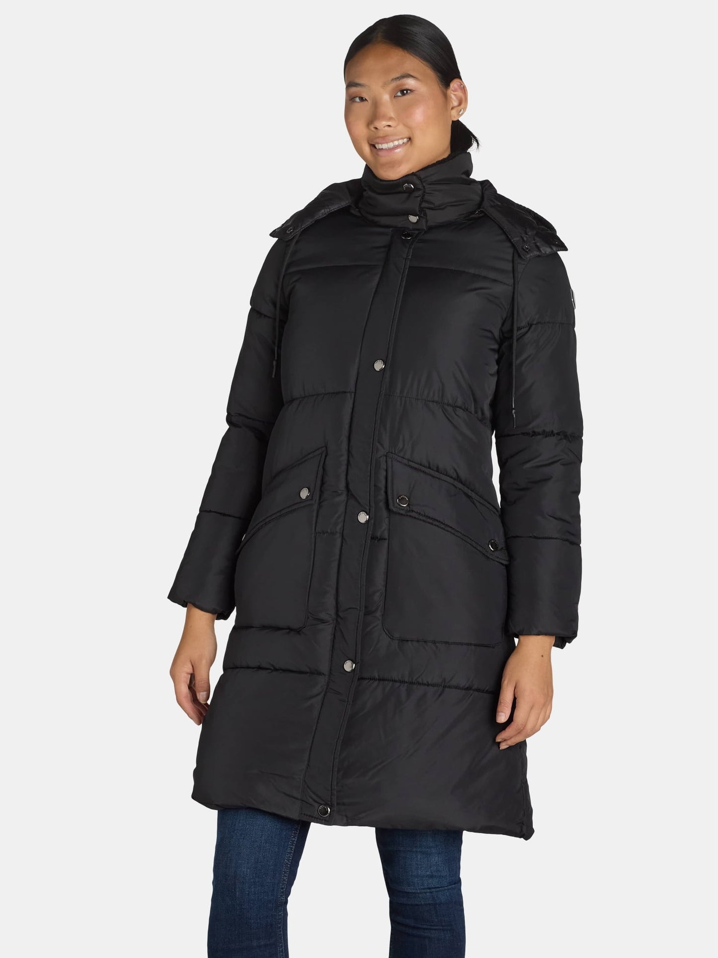 thumbnail image 4 of Big Chill Women's and Women's Plus Maxi Puffer Coat with Hood, Heavyweight, Sizes S-3X, 4 of 9