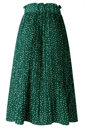 thumbnail image 1 of Fantaslook Midi Pleated Skirts for Women Polka Dot Swing High Waist Maxi Skirt with Pockets Dresses, 1 of 7