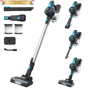 thumbnail video image 2 of INSE Lightweight Cordless Stick Vacuum Cleaner 25kPa with 45min Runtime for Carpet Floor Pet Hair N520/N5T, 2 of 12