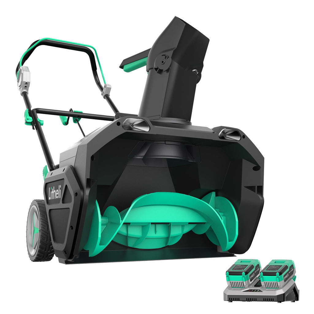 thumbnail image 1 of Litheli Cordless Snow Blower, 2x20V (40V) 20 Inch Snow Thrower with Brushless Motor Electric Snow Remove Machine, 2 x4.0 Ah Batteries & Charger, Single-Stage, 1 of 9