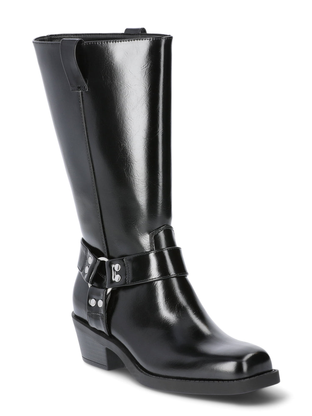 thumbnail image 1 of Time and Tru Women's Moto Hardware Boots, Sizes 6-11, Wide Width Available, 1 of 7