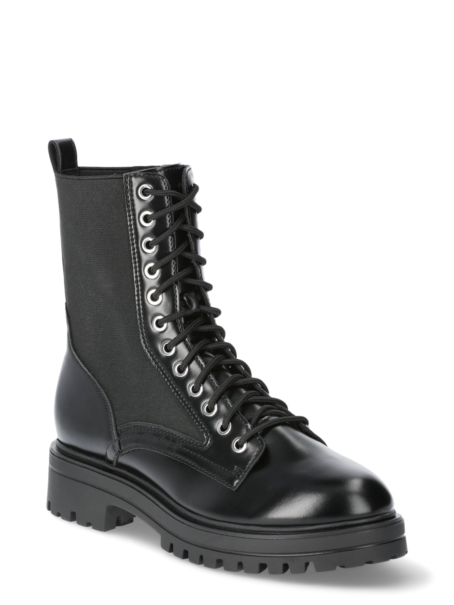 thumbnail image 1 of No Boundaries Women's Knit Combat Boot, 1 of 7