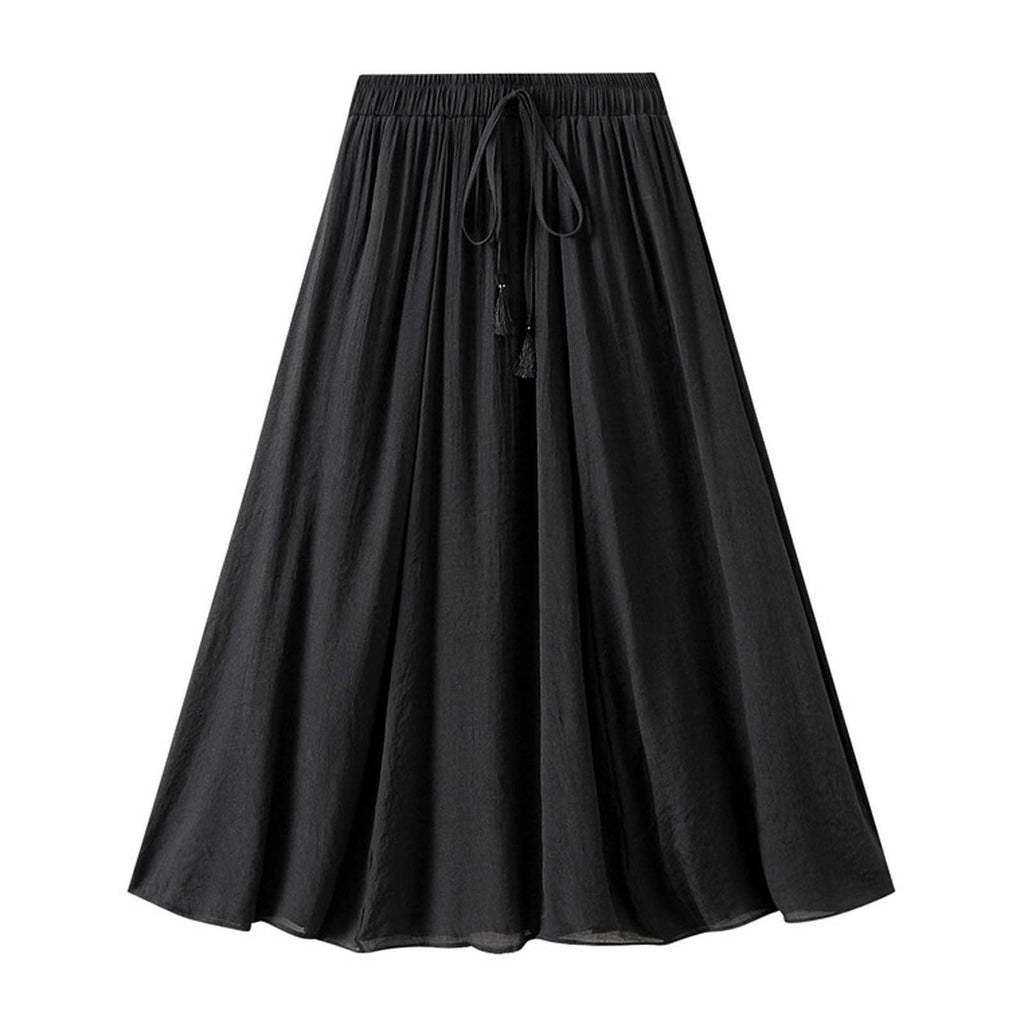 thumbnail image 1 of NoeCare Cotton Linen Shirts for Women Flowy Midi Skirt Summer Maxi Skirt A Line Beach Skirt Elastic Waist Skirt Casual Skirts, 1 of 5