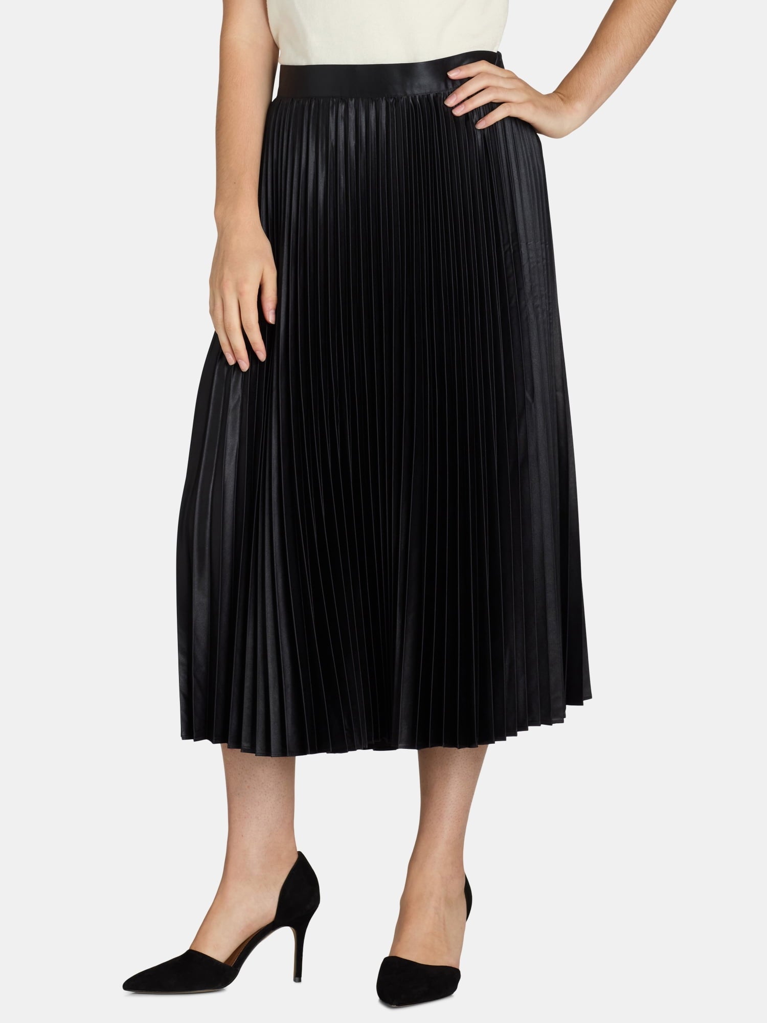 thumbnail image 4 of Free Assembly Women’s Pleated Metallic Maxi Skirt, Sizes XS-XXXL, 4 of 4