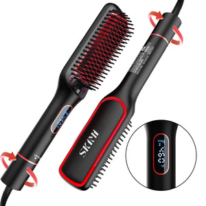 thumbnail image 1 of SKIMI Hair Straightener Brush, Ionic Hair Straightening Brush with LED Display Screen, Plastic, 1 of 10