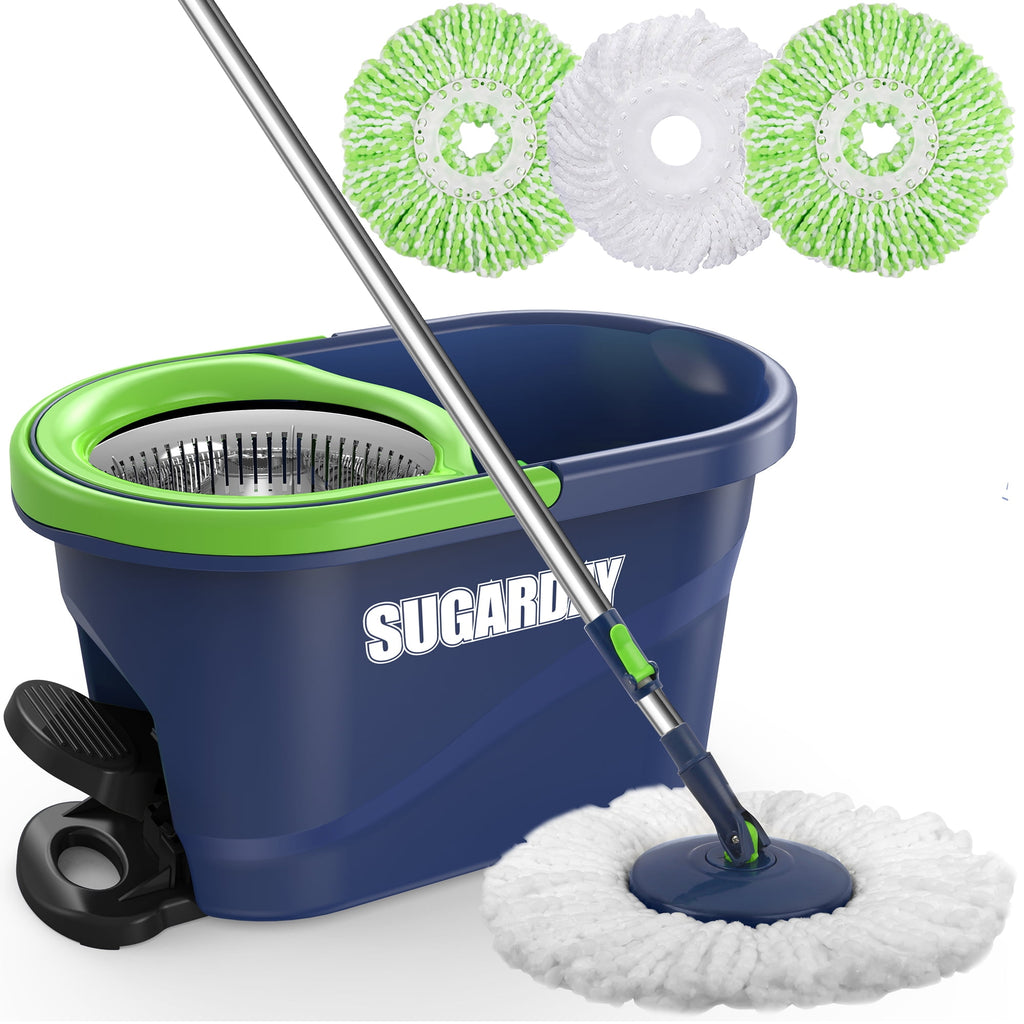 thumbnail image 1 of SUGARDAY Spin Mop and Bucket with Wringer Set for Floors Cleaning Heavy duty System, Green, 1 of 7