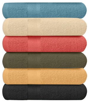 thumbnail image 1 of Springfield Linen Terry Bath Towel 100% Cotton Towels & Washcloths, Multicolor, 6 Pcs / Pack, 1 of 9