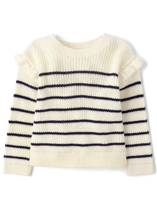 thumbnail image 1 of The Children's Place Baby Toddler Girls Long Sleeve Ruffle Sweater, Sizes 12M-5T, 1 of 3