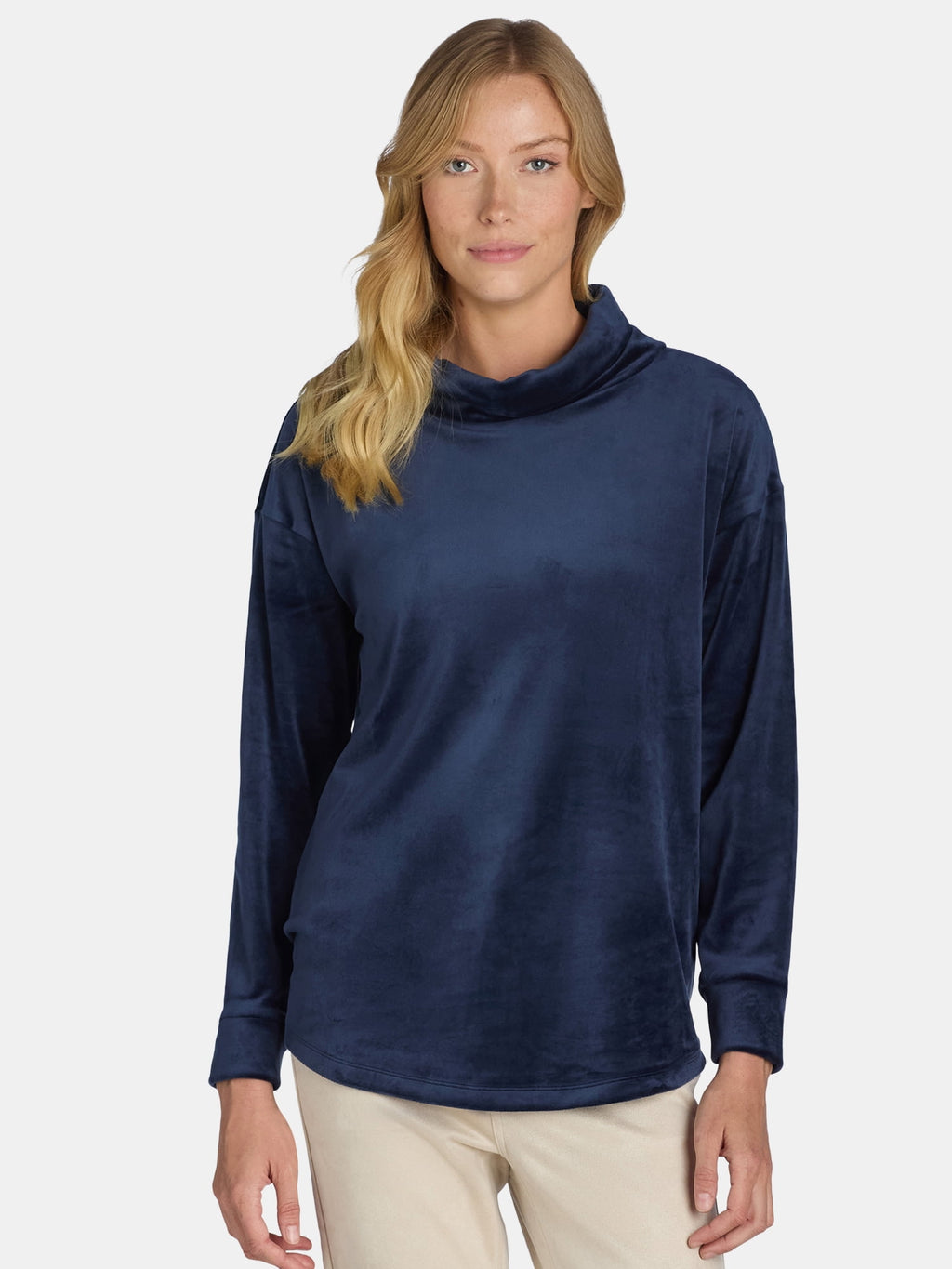 thumbnail image 1 of Time and Tru Women's Cozy Cowl Neck Top with Long Sleeves, Sizes XS-XXXL, 1 of 5