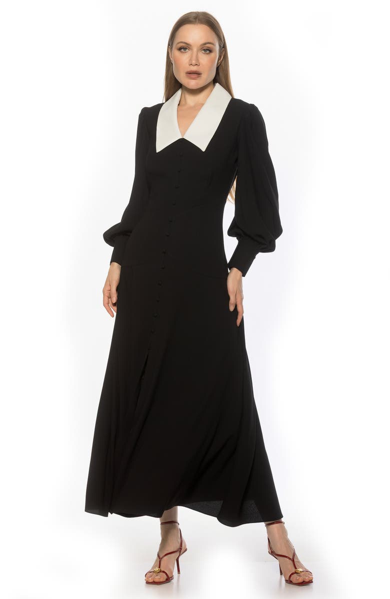 Alexia Admor Kate Collared Long Sleeve Maxi Dress
