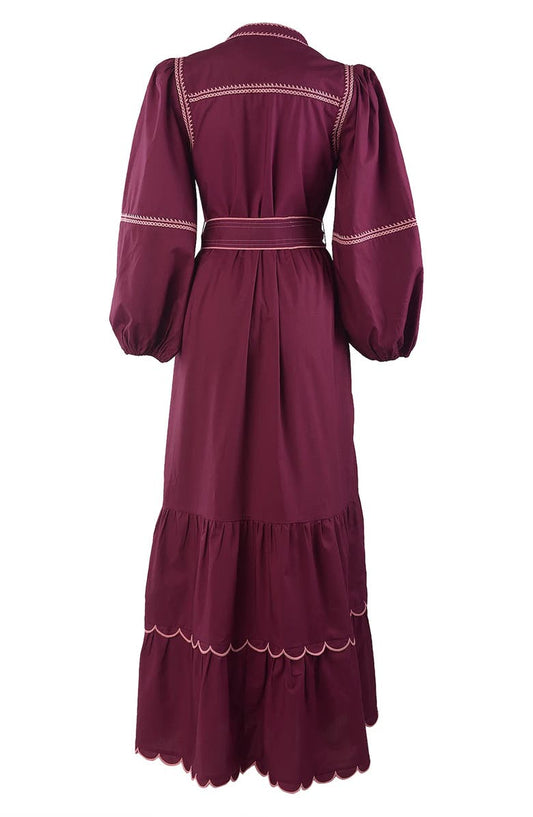 Celina Moon Myrna Long Sleeve Maxi Dress