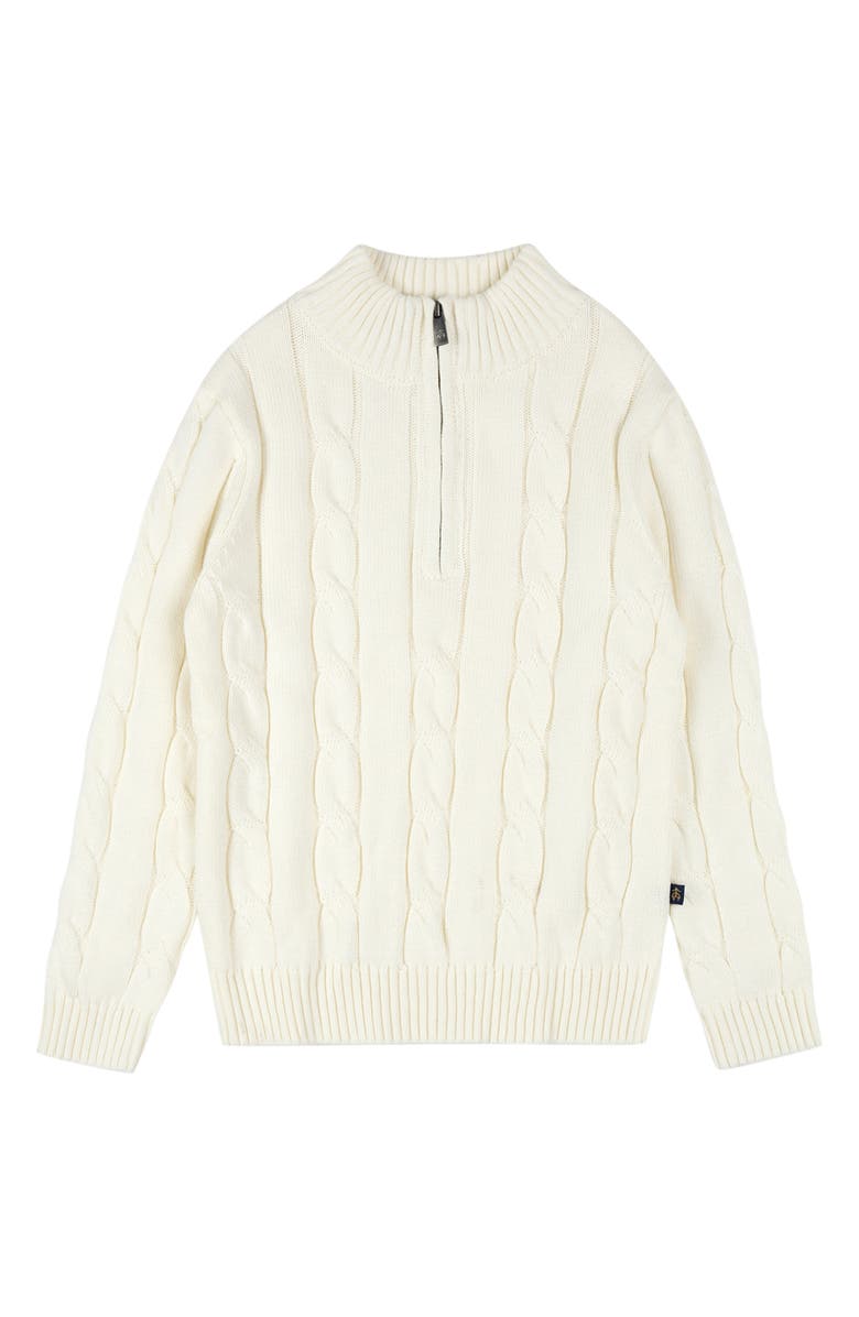 Brooks Brothers Kids' Cable Stitch Quarter Zip Pullover