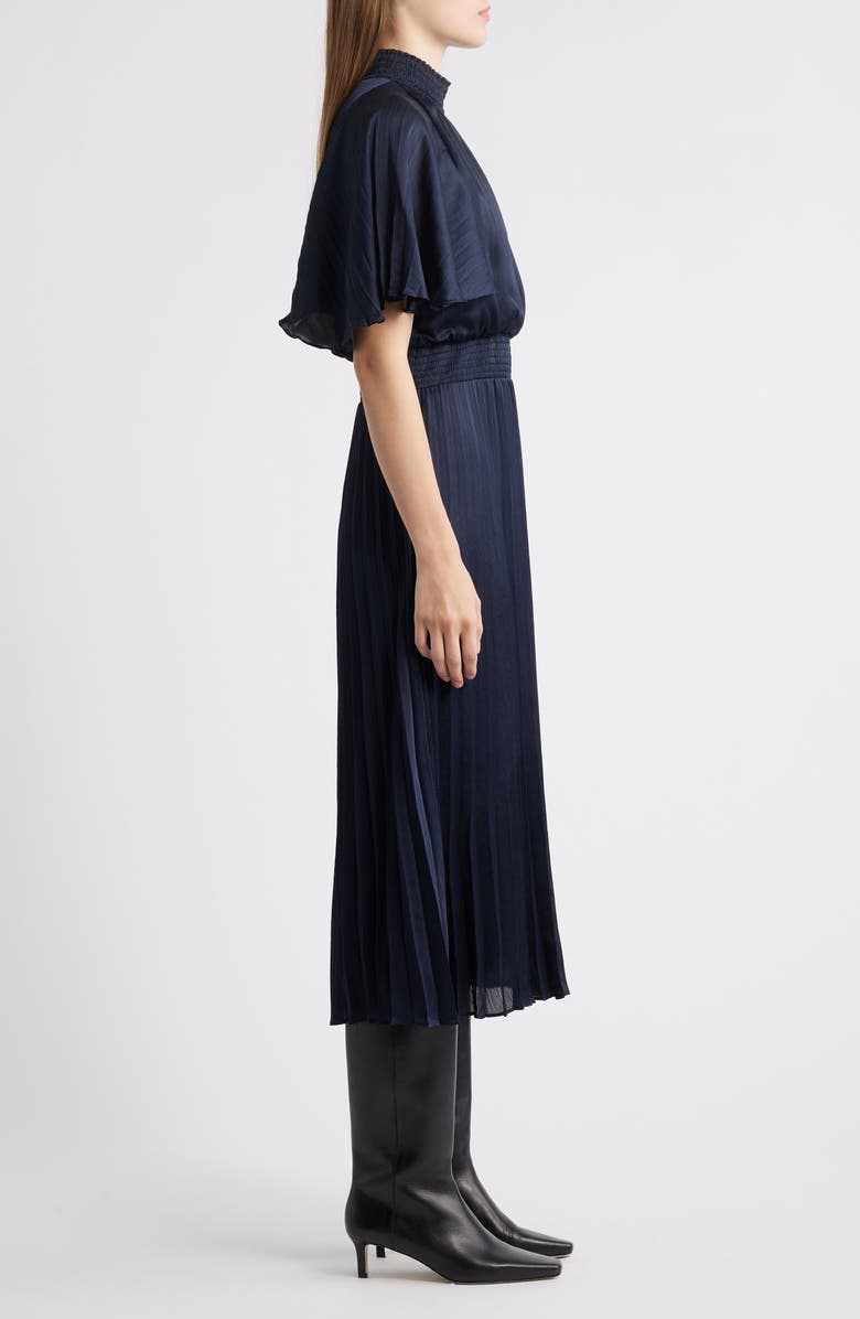 Julia Jordan Flutter Sleeve Pleated Midi Dress