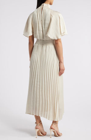 Julia Jordan Flutter Sleeve Pleated Midi Dress