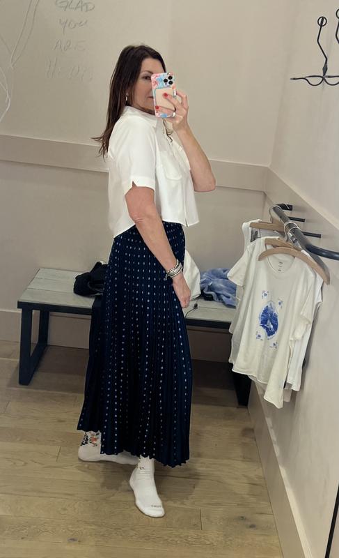 Anthropologie Maeve Pleated Button-Front Maxi Skirt