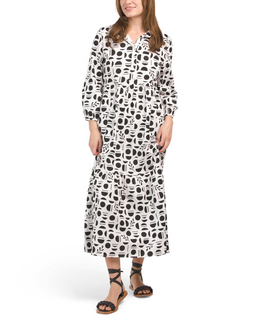 Abstract Midi Shirt Dress