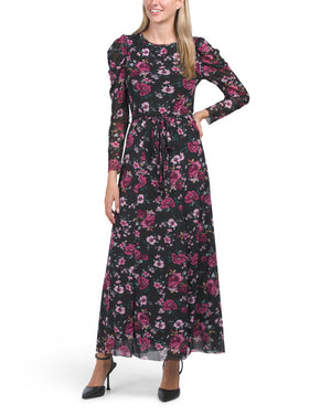 Floral Puff Sleeve Maxi Dress