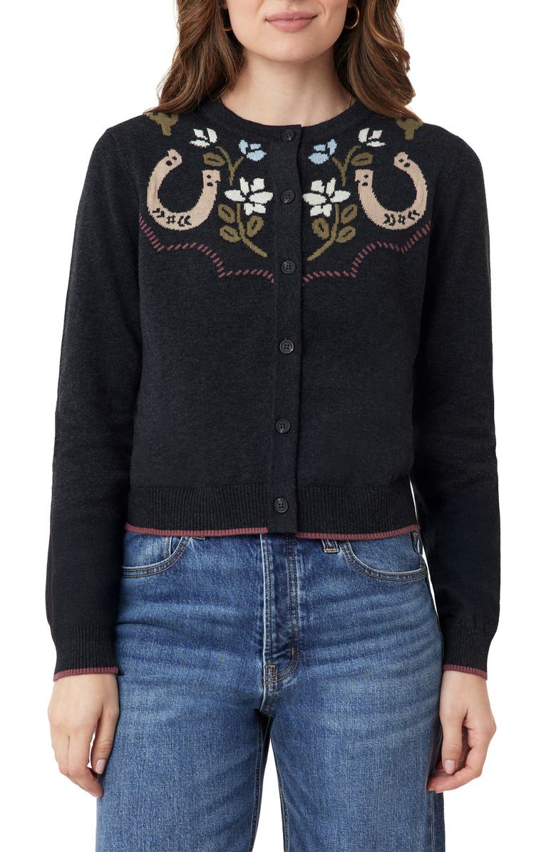 Scotch & Soda Floral Horseshoe Intarsia Crewneck Sweater