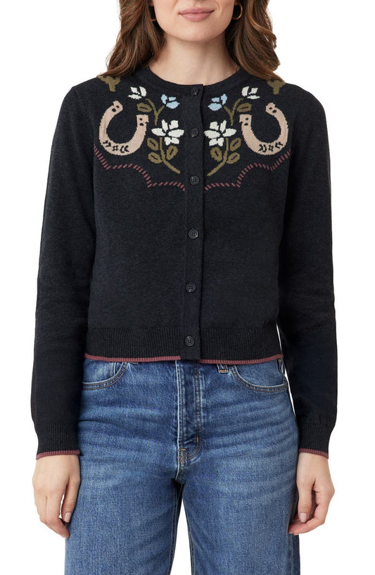 Scotch & Soda Floral Horseshoe Intarsia Crewneck Sweater