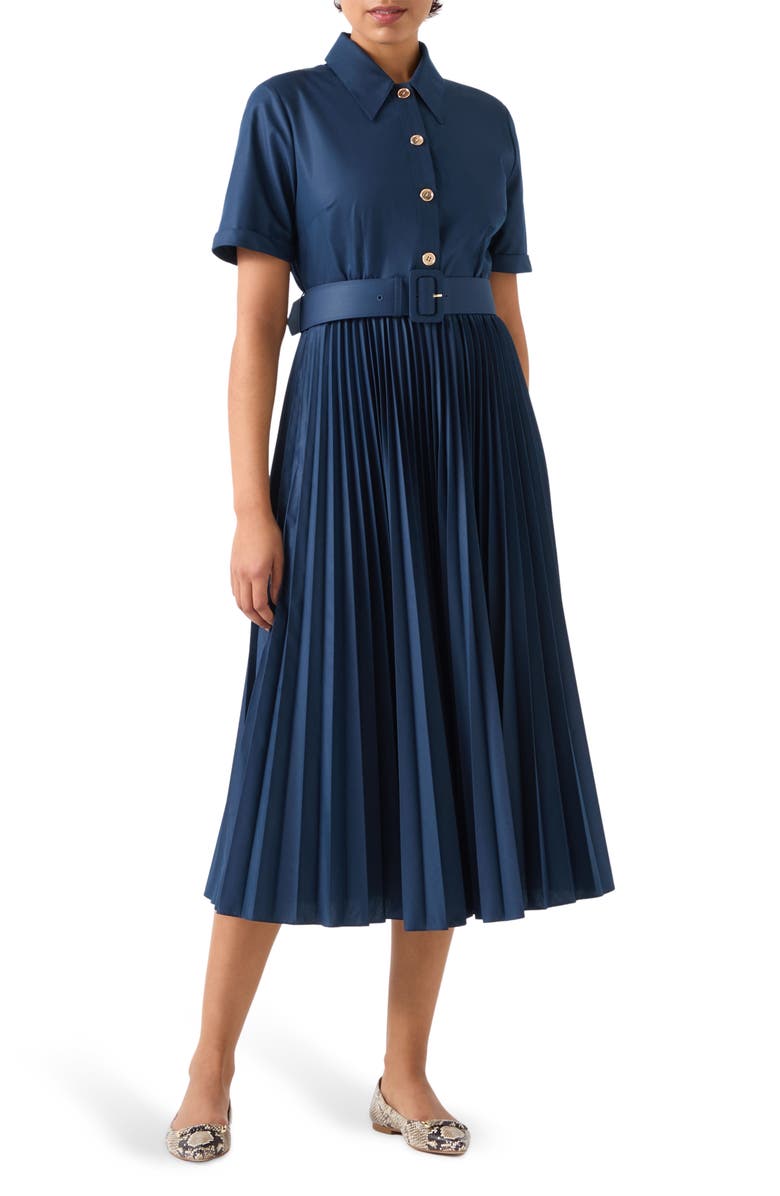 LK Bennett Cally Pleated Shirtdress
